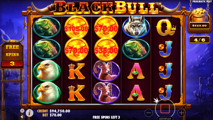 Black Bull slot - free spins