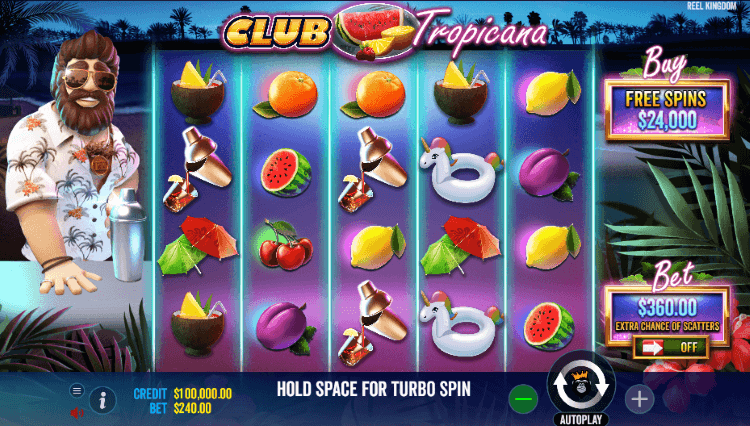 Club Tropicana slot screenshot