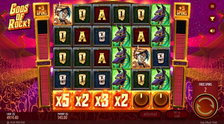 gods of rock free spins