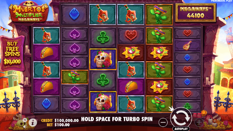 Muertos multiplier Megaways slot screenshot