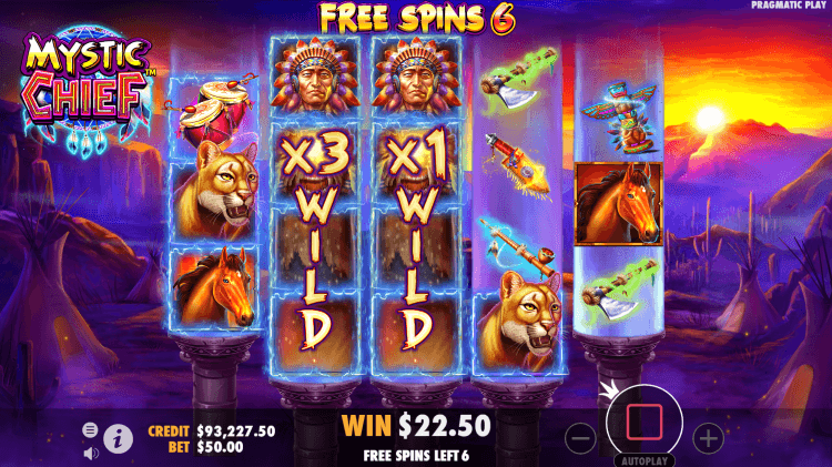 Mystic Chief slot - free spins feature